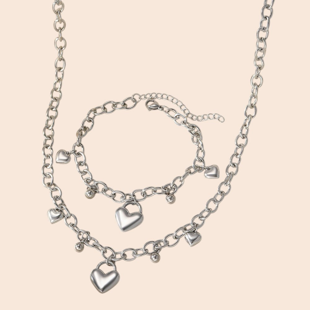 Charmed Heart Necklace & Bracelet Set