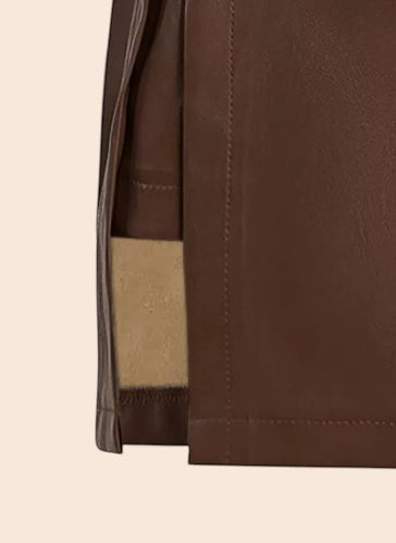 Coffee Brown Faux Leather Mini Skirt