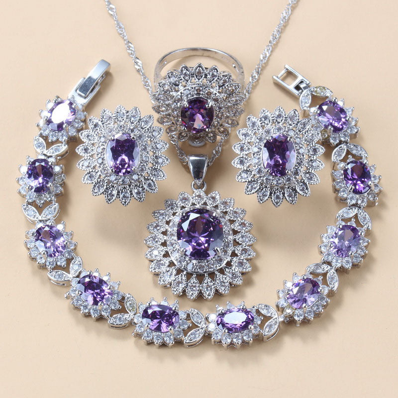 Midnight Sapphire Crystal Jewelry Set