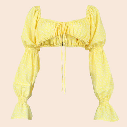 Sunlit Romance Tie-Front Crop Top