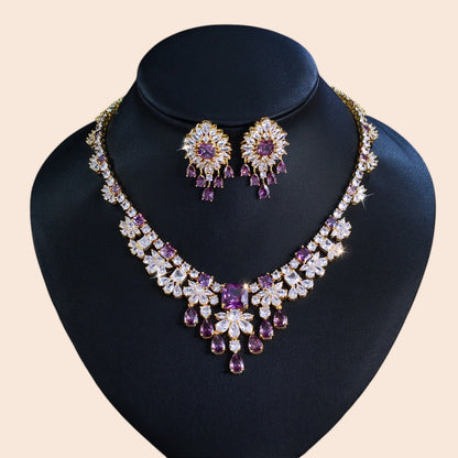 Royal Violet Crystal Statement Jewelry Set