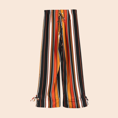 Bohemian Sunset Stripe Wide-Leg Pants