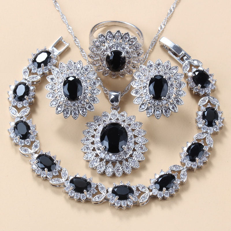 Midnight Sapphire Crystal Jewelry Set