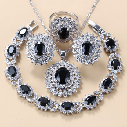 Midnight Sapphire Crystal Jewelry Set