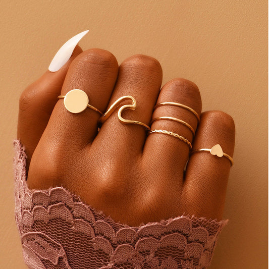 Golden Harmony Ring Set – Minimalist Luxe Collection