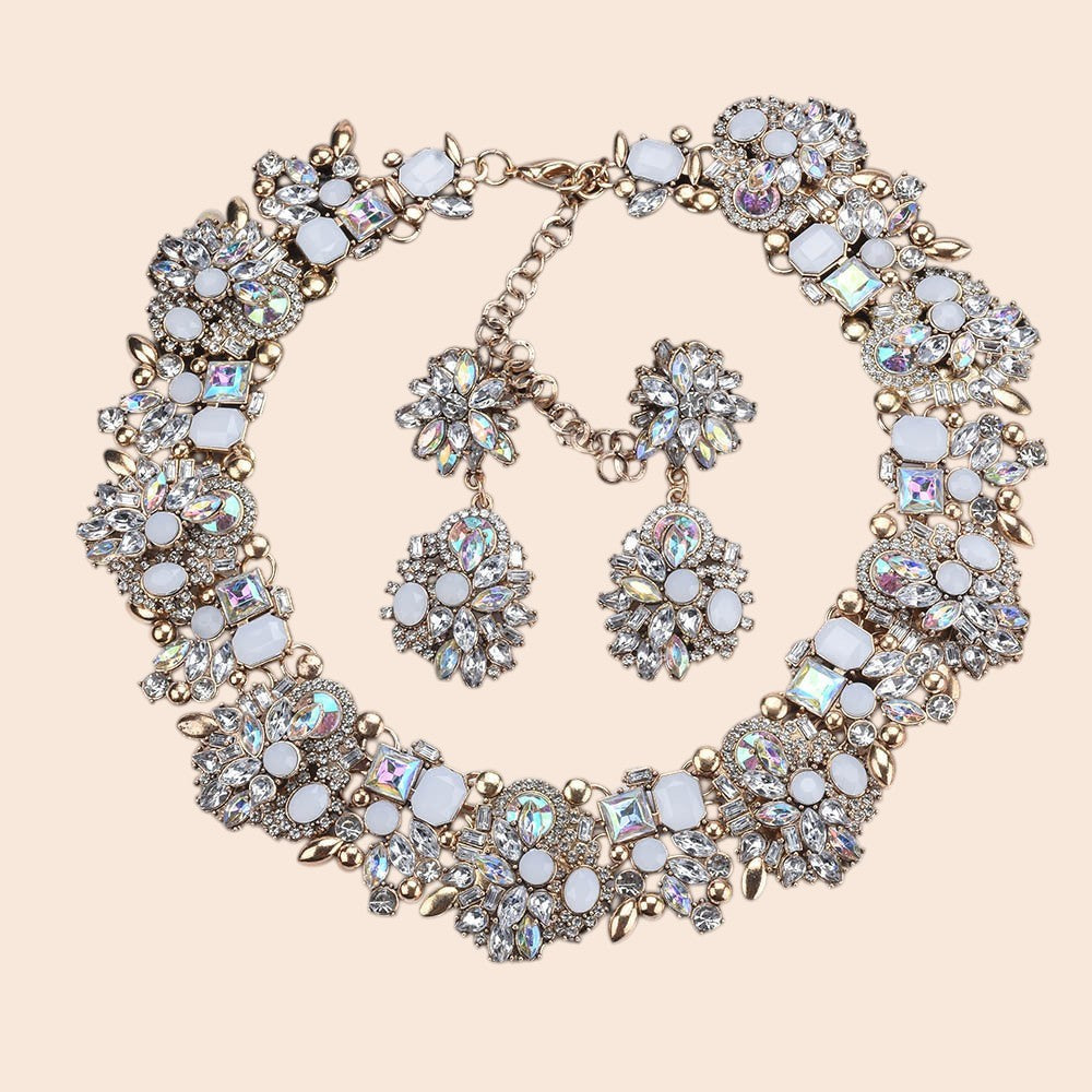 Vintage Luxe Crystal Jewelry Set – Regal Statement Glam