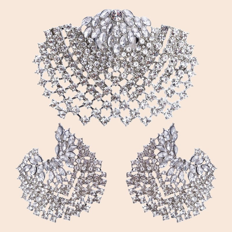 Crystal Cascade Statement Jewelry Set – Luxe Evening Glamour