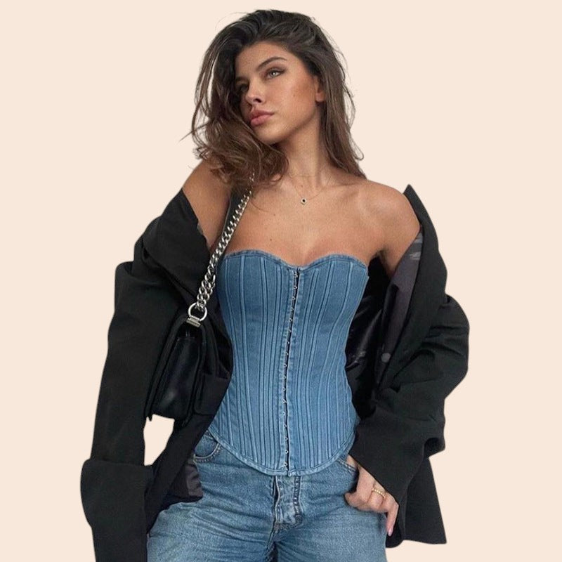 Lace-Up Corset Bustier Top