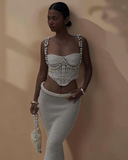 Pearl Crochet Beachwear Set