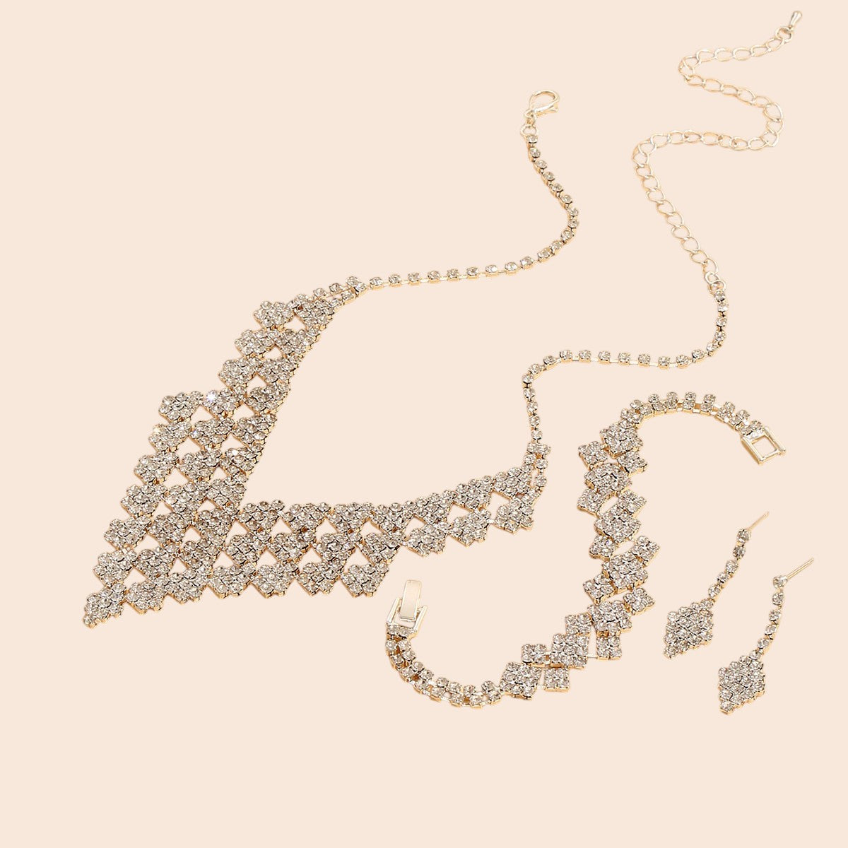 Luxury Diamond Crystal Jewelry Set