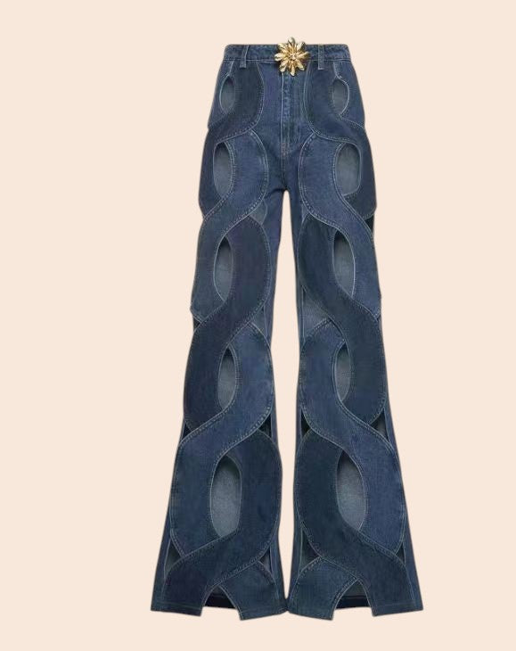 Cutout Flare Denim Jeans – Runway Street Edition