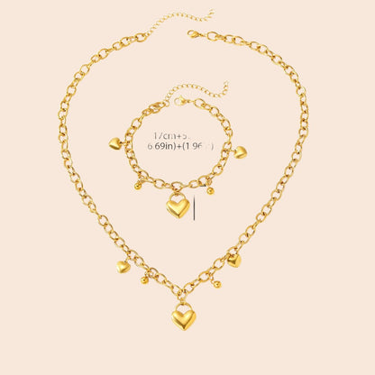 Charmed Heart Necklace & Bracelet Set