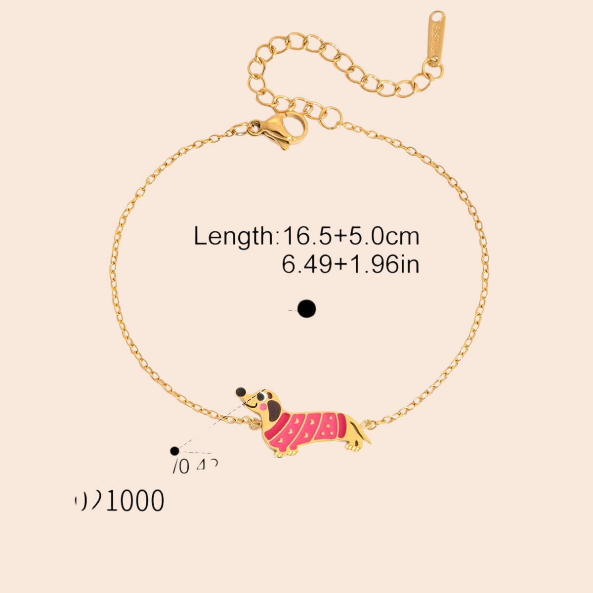 Cute Puppy Charm Necklace & Bracelet Set