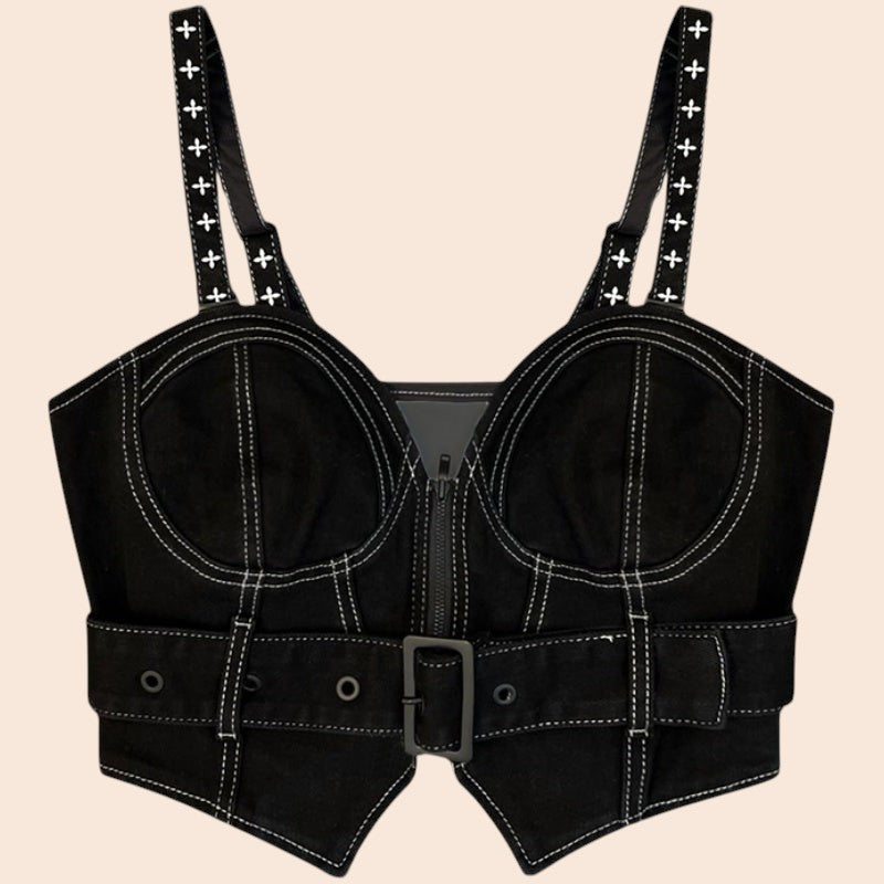 Midnight Rebel Corset Crop Top