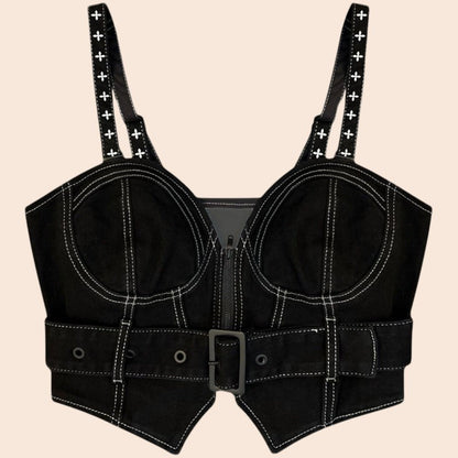 Midnight Rebel Corset Crop Top