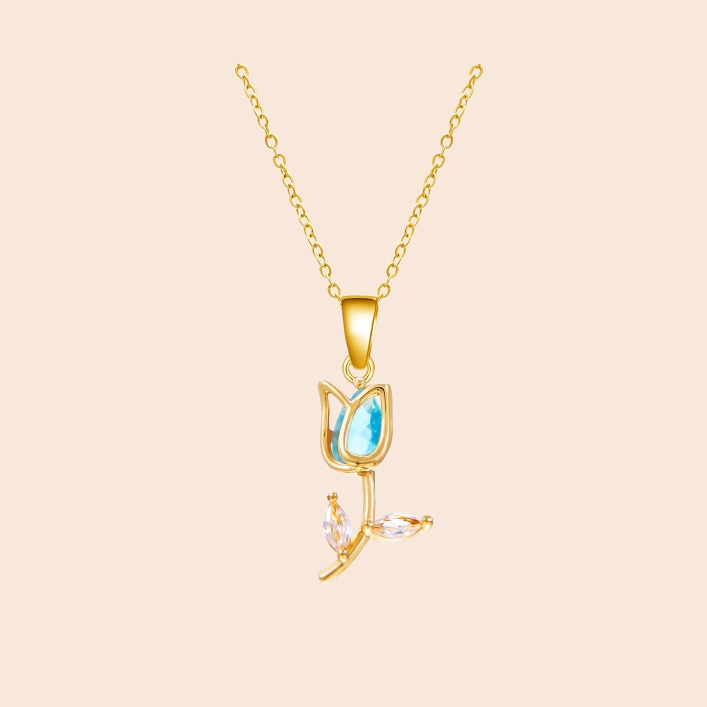 Elegant Tulip Crystal Necklace & Bracelet Set