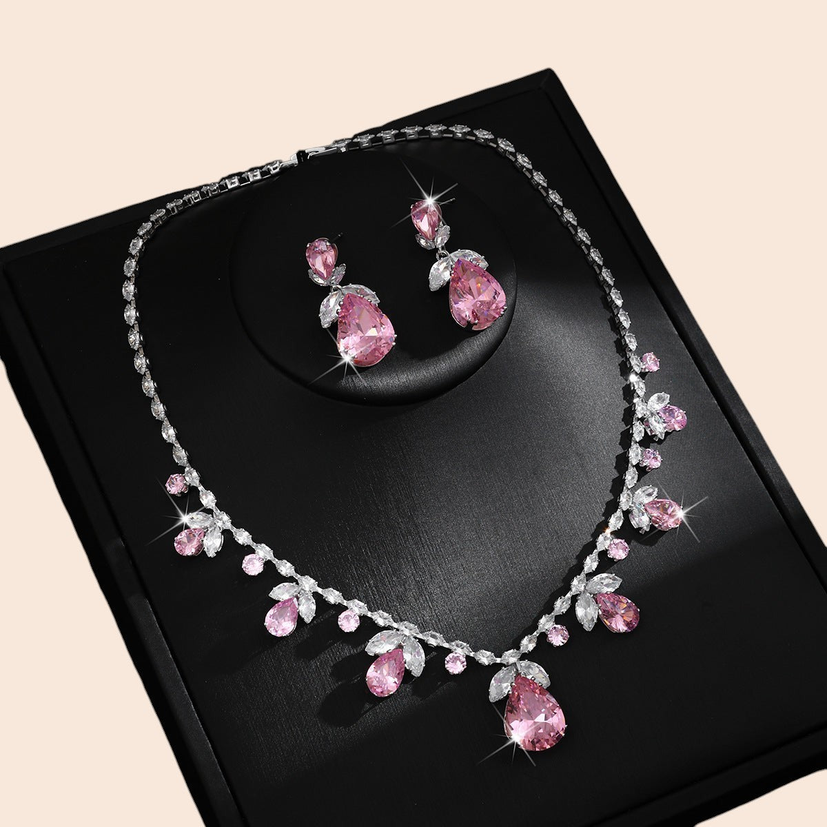 Sparkling Zircon Crystal Jewelry Set