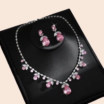 Sparkling Zircon Crystal Jewelry Set