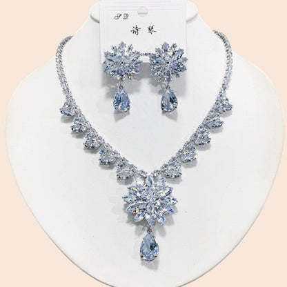 Luxury Crystal Snowflake Jewelry Set – Elegant Evening Sparkle