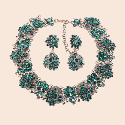 Vintage Luxe Crystal Jewelry Set – Regal Statement Glam