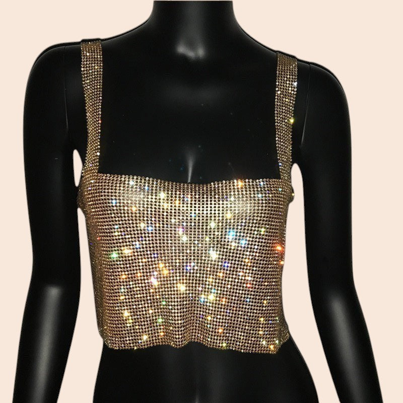 Bling Rhinestone Crop Top
