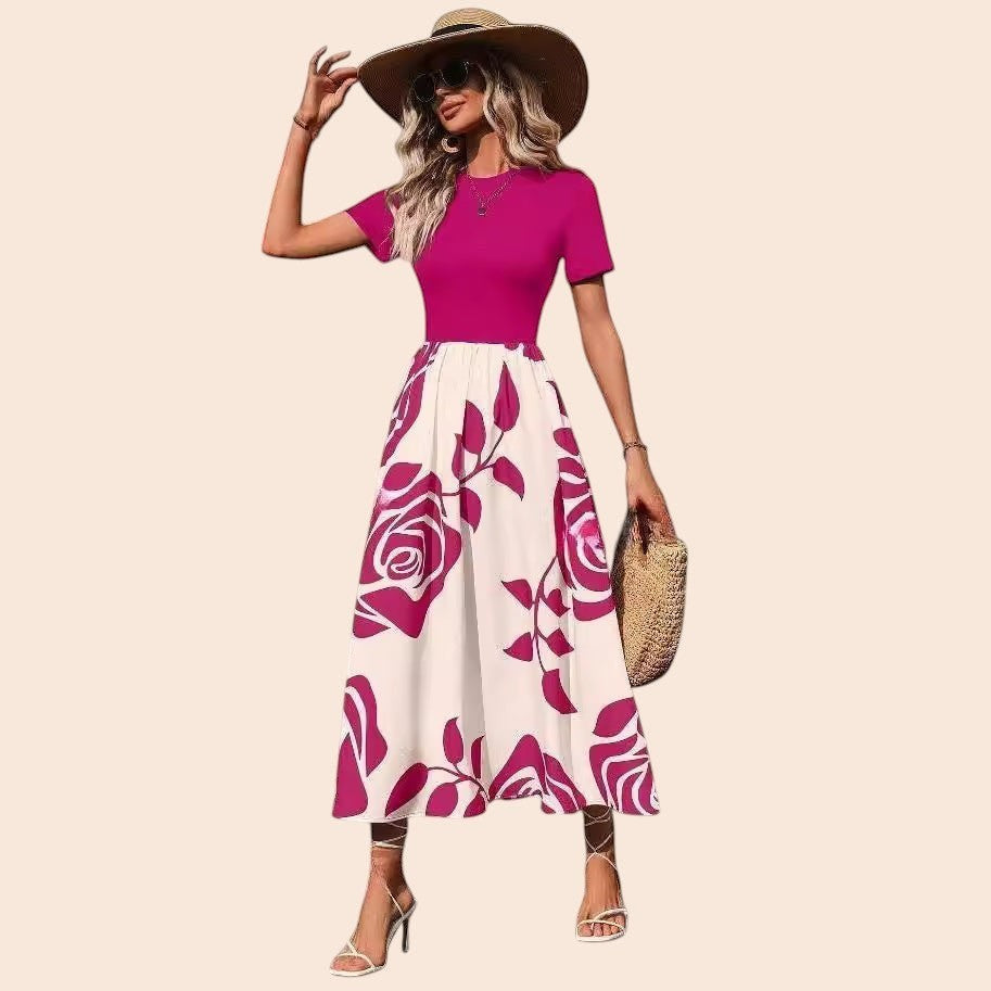 Rosé Bloom Midi Dress