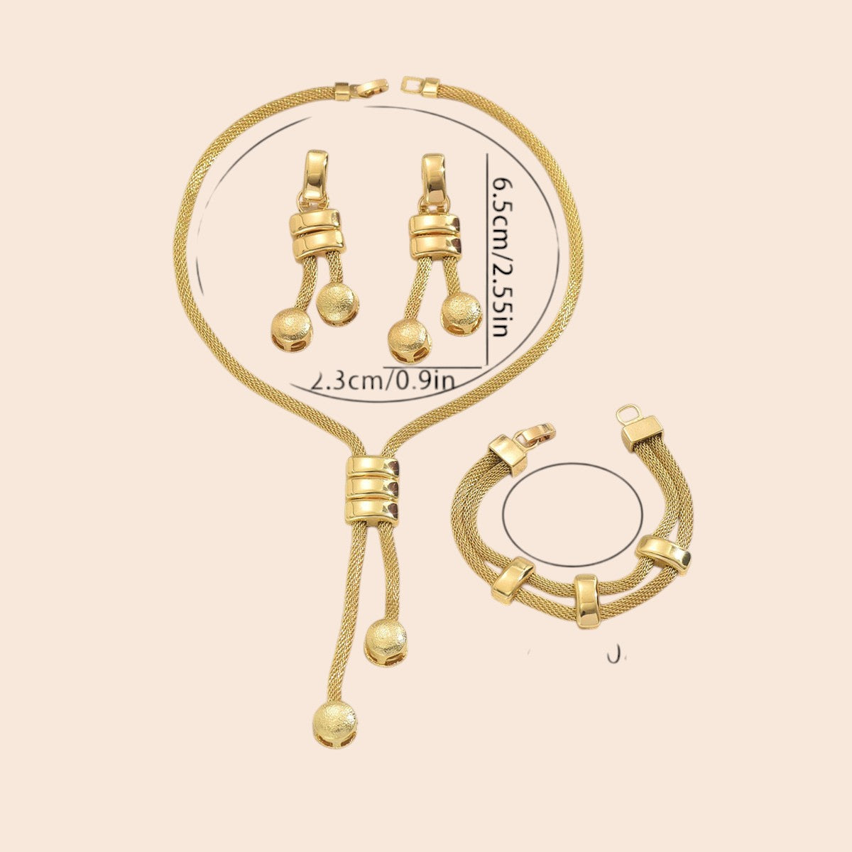 18K Gold Luxe Jewelry Set – Modern Minimal Elegance