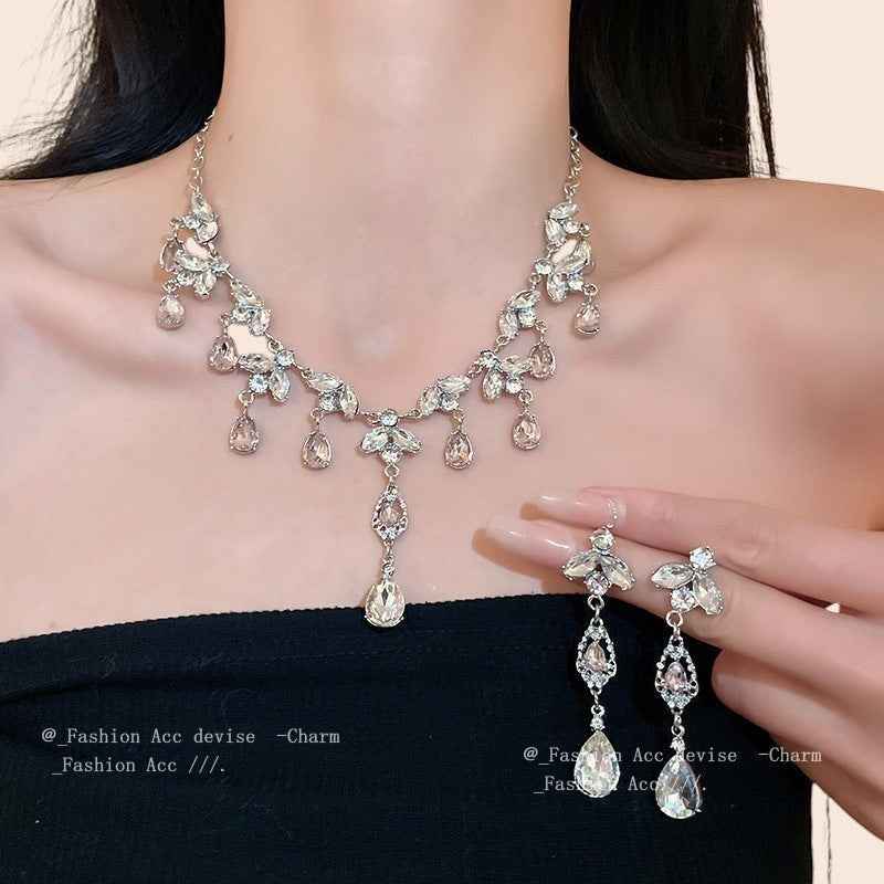 Diamond Crystal Drop Jewelry Set – Luxe Evening Glamour