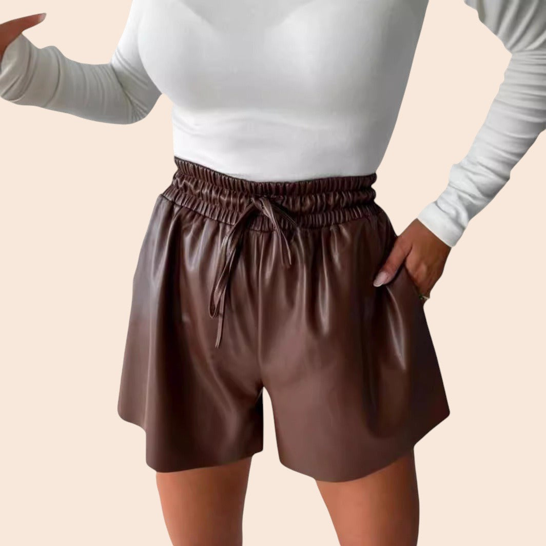 Faux Leather Drawstring Shorts – Chic Everyday Luxe