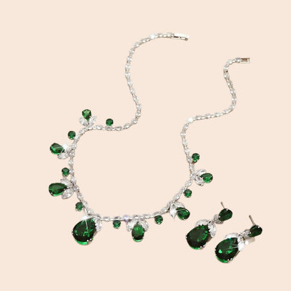 Sparkling Zircon Crystal Jewelry Set
