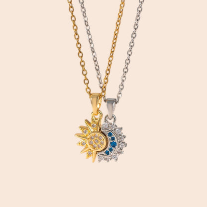 Celestial Sun & Moon Necklace and Ring Set