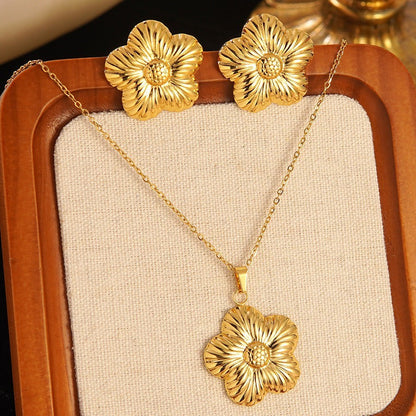 Luxury Gold Floral Jewelry Set Collection