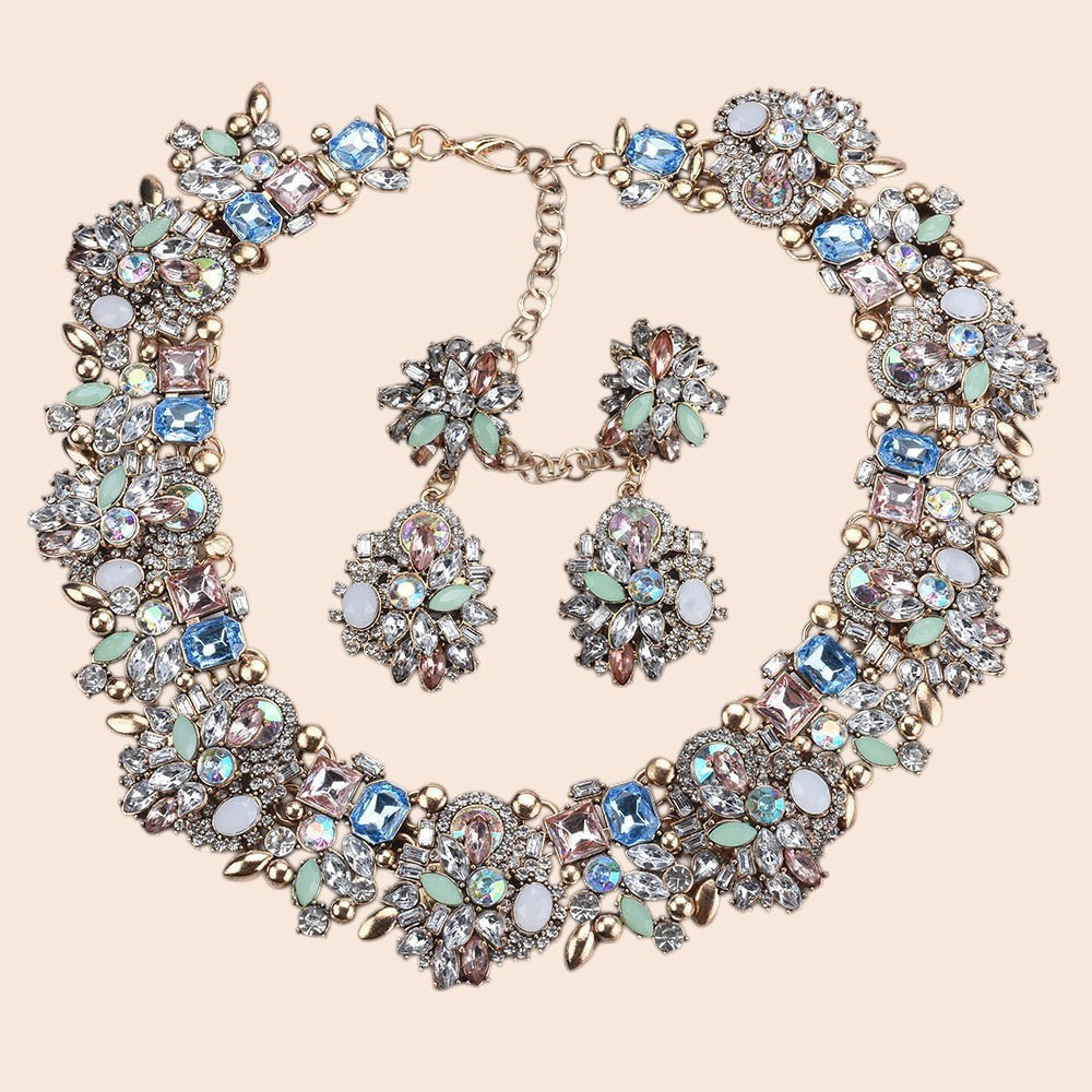 Vintage Luxe Crystal Jewelry Set – Regal Statement Glam