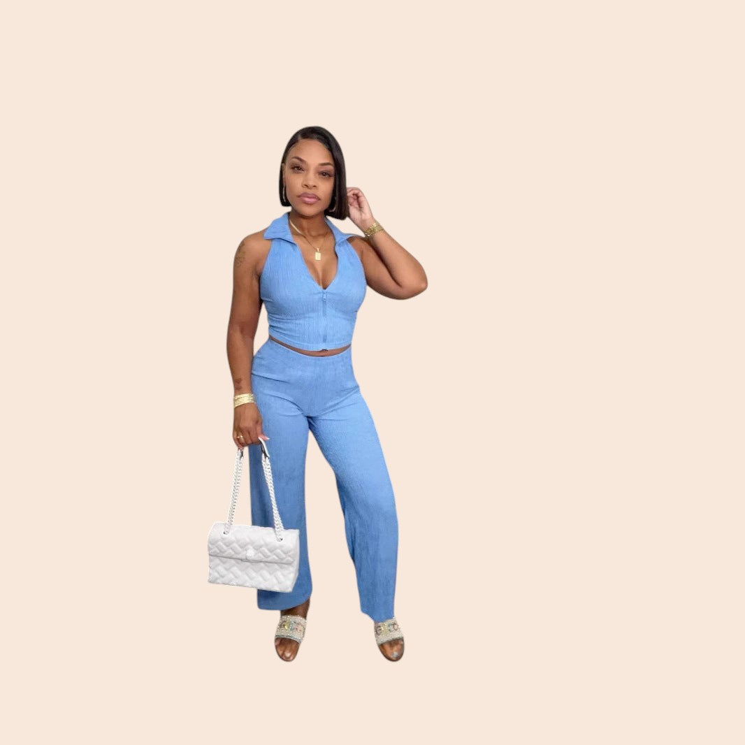 Pleated Wide Leg Jumpsuit