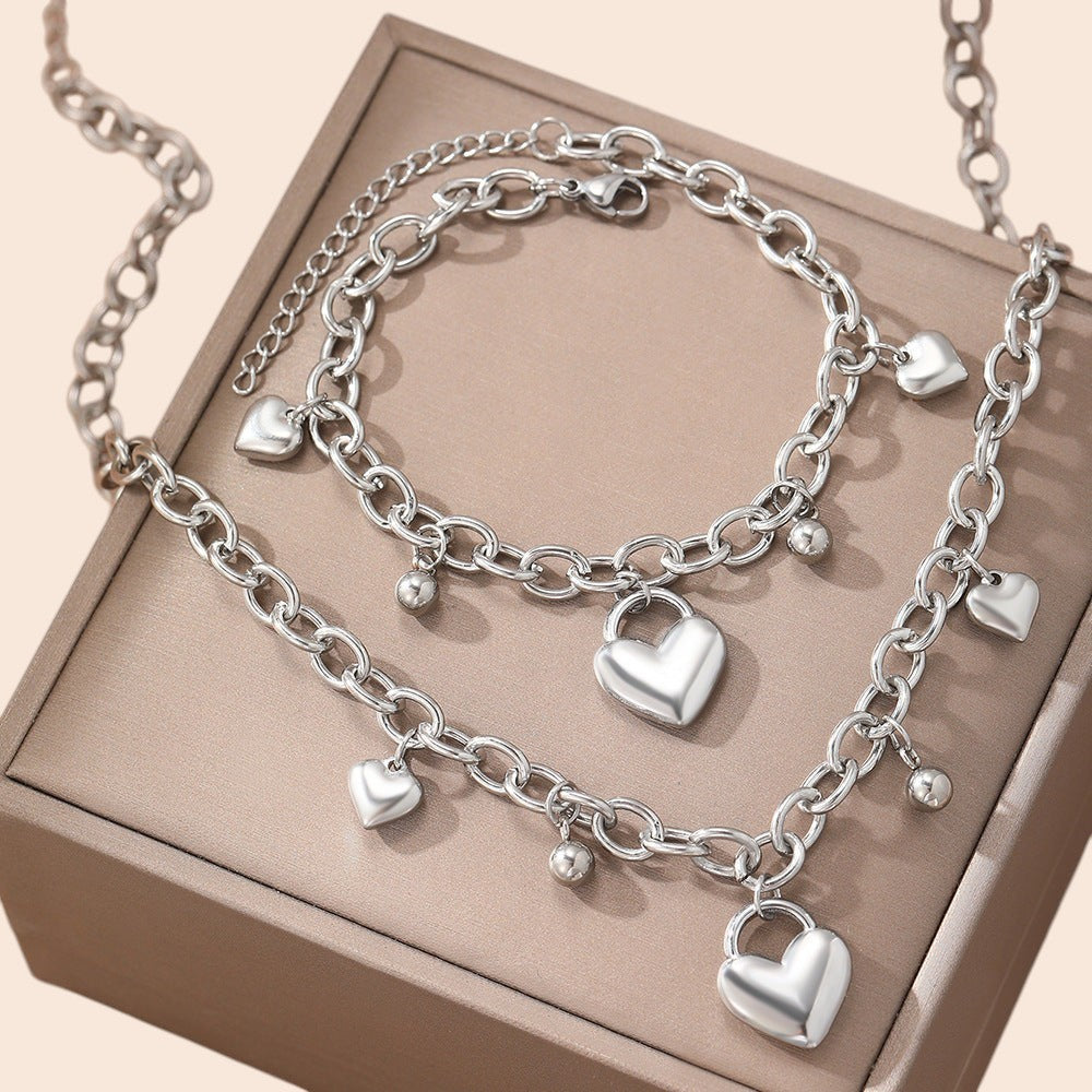 Charmed Heart Necklace & Bracelet Set