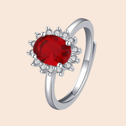 Luxury Ruby Crystal Jewelry Set