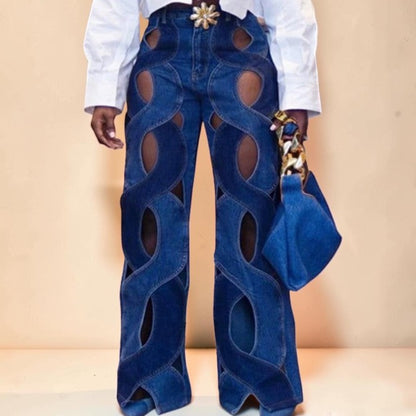Cutout Flare Denim Jeans – Runway Street Edition