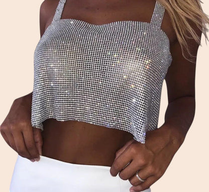 Bling Rhinestone Crop Top