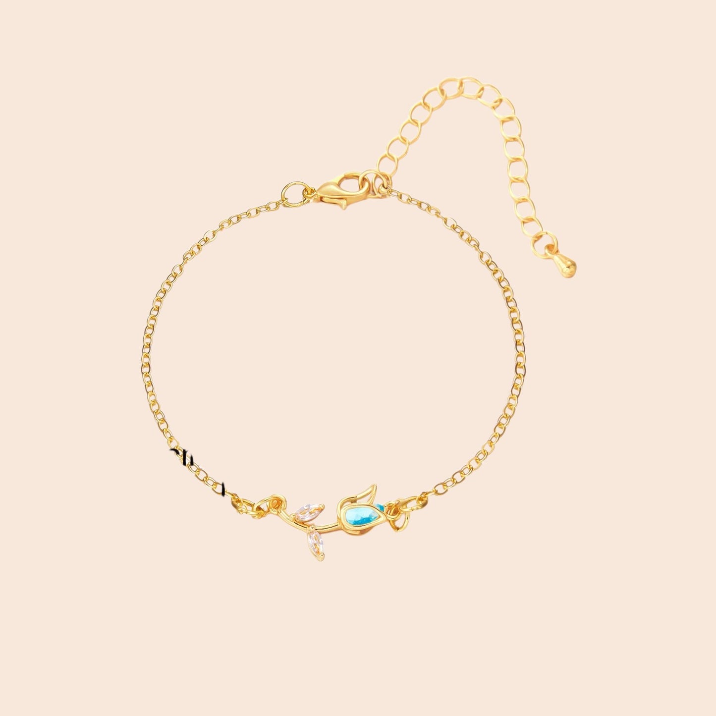 Elegant Tulip Crystal Necklace & Bracelet Set