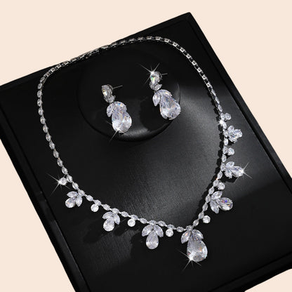 Sparkling Zircon Crystal Jewelry Set