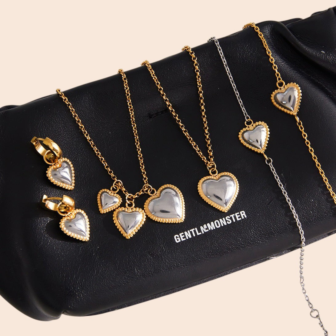 Luxe Heart Charm Jewelry Set
