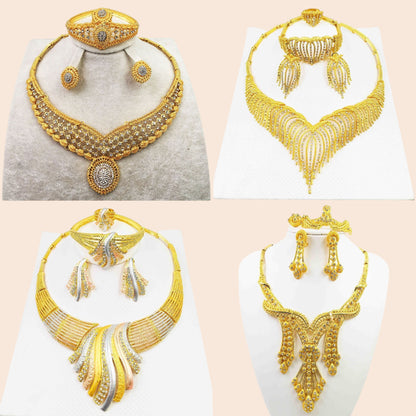 Royal Gold Statement Jewelry Set – Timeless Elegance Collection