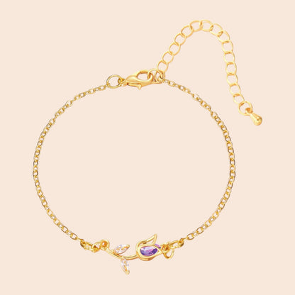 Elegant Tulip Crystal Necklace & Bracelet Set
