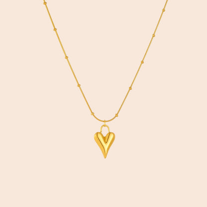 Golden Heart Necklace & Earring Set