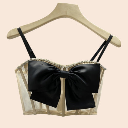 Luxe Bow Mesh Corset Top
