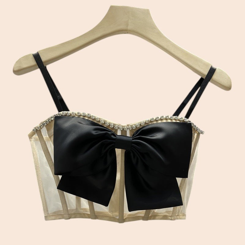 Luxe Bow Mesh Corset Top