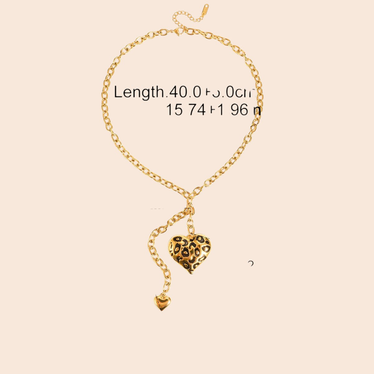 Leopard Heart Necklace & Earring Set