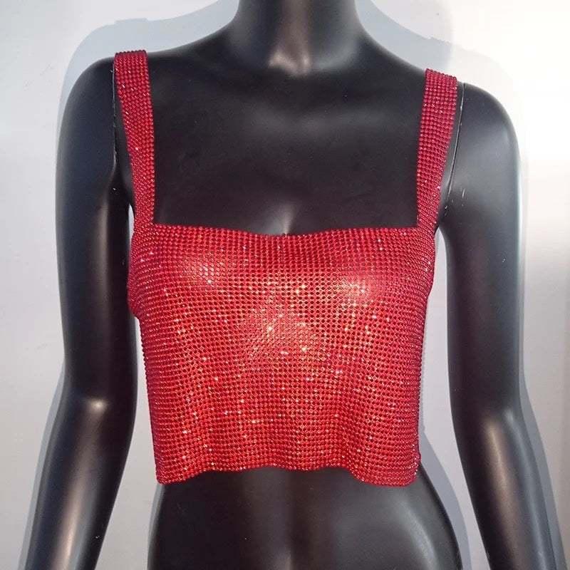Bling Rhinestone Crop Top