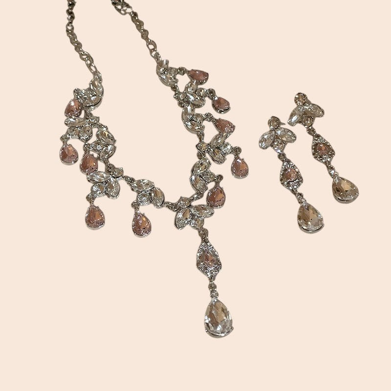Diamond Crystal Drop Jewelry Set – Luxe Evening Glamour