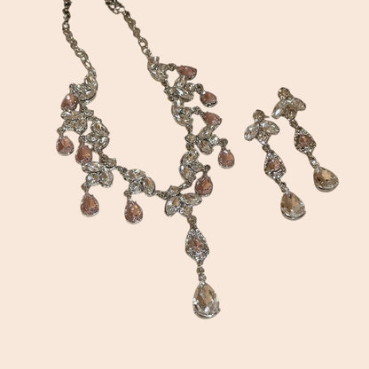 Diamond Crystal Drop Jewelry Set – Luxe Evening Glamour
